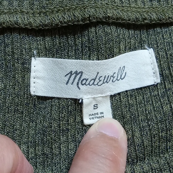 MADEWELL WOMENS Dress MIDI LONG Dark Green Knitted Knit Stretch Used Preowned - Picture 9 of 9
